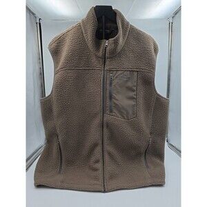 Eddie Bauer Outer Sherpa Brown Vest Mens XXL Brown Retro Deep Pile Outdoors